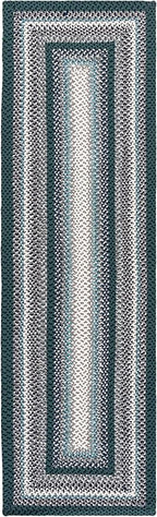 SAFAVIEH Washable Rug Outdoor Braided Collection - 2'3" x 8' Runner, Teal & Multi, Handmade & Reversible, Non-Shedding & Easy to Clean, Ideal for Patio, Backyard, Mudroom (BRD308J)
