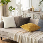 decorUhome Spring Cream White Chenille Throw Pillow Covers 16x16 Set of 2 Textured Soft Cozy Slubby Couch Pillow Covers Modern Farmhouse Boho Decorative Pillow Cases for Bed Sofa Living Room
