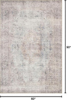 Loloi Loren Collection LQ-04 Silver/Slate 5'-0" x 7'-6" Area Rug