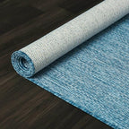 Washable Indoor Outdoor Rug Weather Resistant Carpet Modern Solid for Porch Deck Balcony Backyard Patio Rug 8x10 Aqua Blue