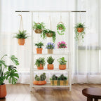 Plant Stand Indoor Outdoor, 3-Tier Heavy Duty Metal Hanging Plant Shelf, 61'' Tall Large Plant Holder Rack for Multiple Big Pots, Flower Stand for Living Room, Garden, Balcony, White
