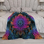 Mandala Boho Throw Blanket Colorful Floral Bohemian Blanket for Sofa Bed Couch Chair Or Dorm 60"x80"