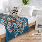 Ornamental Mandala Throw Blanket Indian Hippie Bohemian Art Floral Texture Pattern Blanket for Sofa Bed Couch Chair Or Dorm 30"x40"