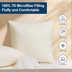 22 x 22 Throw Pillow Inserts - Soft and Plush, Virgin Fiber Filling, Decorative Pillows for Couch Sofa Bed, Machine Washable - White, Pack of 2