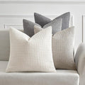 MIULEE Timeless Neutral Pillow Covers 22x22 Inch Set of 4 Mid Century Modern Grey Throw Pillows Rustic Corduroy Couch Pillowcases Nordic Home Decor for Sofa Cushion Living Room Bed