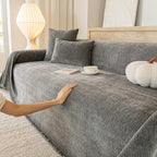 ROOMLIFE Couch Cover Sofa, Boho Chenille Couches Covers for 3 Cushion Sofas, Non Slip Soft Breathable Sofa Slipcovers for Pet, Washable Furniture Protector with Tassel,71''X134”
