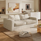 WLIVE 82'' Boneless Loveseat, Couches for Living Room, Bean Bag Couch for Adults, with Pillows, Giant Floor Couch, Plush Sofa, Greyish Beige, Loveseat