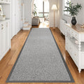 Washable Hallway Runner Rug 2x8 Jute Like Kitchen Runner Mat Rugs Non Slip, Woven Soft Entryway Farmhouse Runner Boho Floor Carpet for Indoor Laundry Hall Backdoor Bedroom Living Room, Grey