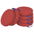 ECR4Kids SoftZone Floor Cushions, Round, Flexible Seating, Red, 6-Piece