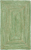 SAFAVIEH Area Rug 2x3 - Cape Cod Collection - Green & Natural Brown, Handmade Jute & Cotton, Woven Braided Design (CAP202Y)