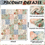 Boho Pastel Floral Throw Blanket Ultra Soft Fleece Patchwork Blanket for Couch and Bed Holiday Theme Cozy Throw Decoration Warm Gift for Spring Summer, 50 x 60 Inches
