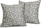 Grey Gray Pillow Covers 24x24 Set of 2 Vintage Floral Rustic Old Style Cute Flower Print Decorative Outdoor Pillowcases Seasonal Farmhouse Throw Cushion Case Decor for Couch Sofa Bed