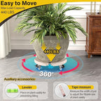 Goovilla Plant Stand with Wheels Heavy Duty, 2Pack Adjustable 15-22 Plant Caddy with Lockable Caster Wheels 440LBS, Rolling Plant Stand/Dolly/Roller for Indoor Outdoor Large Planter, Flower Pot,Beige