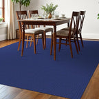 EARTHALL Woven Area Rugs 6x9 Ft Washable Living Room Rugs Non Slip Rubber Backed Dining Room Rug Braided Bedroom Rugs Indoor Floor Carpet for Living Room, Bedroom, Dining Room, Royal Blue/Navy