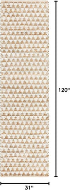 Unique Loom Chindi Jute Collection Area Rug (2' 7" x 10' Runner, White/ Natural)