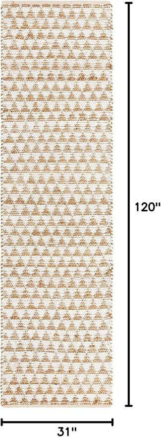 Unique Loom Chindi Jute Collection Area Rug (2' 7" x 10' Runner, White/ Natural)
