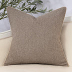 Yangest Neutral Floral Pillow Cover 18 x18 Inches, Vintage Chenille Square Throw Pillow Cover Soft Decorative Farmhouse Accent Couch Pillow Cover for Living Room Bedroom, Coffee Brown
