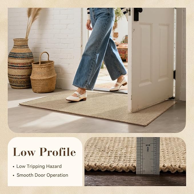 Jute Front Door Mat Indoor Entrance Indoor Door Mat Rugs for Entryway Entry Entrance Mats Inside Doormat Welcome Mats Boho 17"x36"