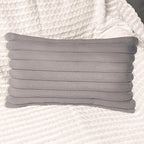 2 Pack 12x20 Pillow Cover Velvet Pillow Covers, Faux Fur Oblong Throw Pillow Covers for Living Room Decorations, Grey
