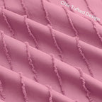 JELLYMONI Pillowcases Standard Size Bright Pink 2 Pack Boho Striped Bed Pillow Covers 20x26in Polyester Envelope Pillow Shams Tufted Bohemian Textured (Pillows are not Included)