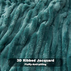 NEWCOSPLAY Super Soft Twin Blanket Light Teal Premium Silky Flannel Fleece 3D Ribbed Jacquard Lightweight Bed Blanket All Season Use (Light Teal Ribbed, Twin(60"x80"))
