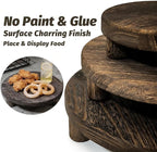 6"/8"/10" 3pcs Unfinished Rustic Wood Stands - Wooden Round Riser - Plant Risers Stand for Decor Display