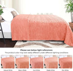 Superior Fleece Boho Jacquard Blanket, Decorative Blankets for Bedroom, Sofa, Fuzzy, Plush, Fluffy, Soft, Cute Room Decor, Beautiful Cover, Comfort Essentials, Arctic Collection, Full/Queen, Blush