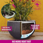 GARDENIX DECOR 11'' Self Watering Hanging planters for Indoor Plants - Flower Pot with Water Level Indicator for Plants, Hanging pots - Self Watering Planter Plant Pot-Coco Coir - Round 1 Pack - Gray