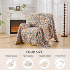 Boho Throw Blanket Farmhouse Decor Throw Blanket Bohemian Blanket for Bed 100% Cotton Muslin Woven Couch Blanket All Seasons Quilt Bedroom (White, 80"x90")