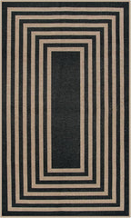 Lahome Enfys Modern Geometric Easy Jute Outdoor Rug, 3x5 Black Indoor Outdoor Carpet for Living Room Entryway, Farmhouse Non Slip Non Shedding Washable Area Rug for Patio Courtyard Bedroom