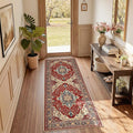Area Rugs 2'x6' Runner Rug Non Slip Washable for Kitchen Hallway Bedroom Beside Laundry Room Bathroom Rug, Floor Carpet, Red Blue
