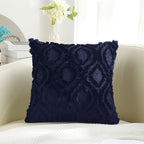 decorUhome Cozy Textured Throw Pillow Covers 16x16 Inch Set of 2, Soft Plush Faux Wool Navy Blue Accent Couch Pillow Covers for Modern Farmhouse Sofa Bed Living Room