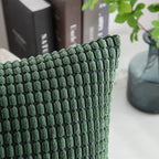 MIULEE Boho Farmhouse Throw Pillow Covers 20x20 Inch Set of 4 Soft Neutral Covers Christmas Dark Green Corduroy Couch Pillowcases Home Decor for Sofa Living Room Bed