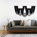 HVEST Large Macrame Wall Hanging Boho Decor, Black Bohemian Macrame Wall Art Geometric Modern Craftsmanship Handmade Woven Tapestry for Bedroom Living Room Backdrop, 53W x 28L inches