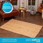 BIRDROCK HOME 3x5 Jute Rug – All-Natural, Soft & Durable – Perfect for Entryways, Kitchens, or Layering – Classic Neutral Tones, Handcrafted & Braided
