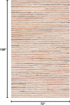 SAFAVIEH Cape Cod Collection Area Rug - 6' x 9', Natural & Rust, Handmade, Braided Design, Ideal for The Living Room, Bedroom, Dining Room (CAP151P-6)
