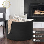 INDRESSME 115L Extra Large Black Blanket Basket, Dog Toy Bin Shoe Baskets Toy Box Organizer for Kids Decorative Laundry Basket for Home & Living Room, Black