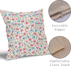 Easter Pink Blue Floral Pillow Covers 18x18 Set of 2 Spring Vintage Rustic Old Style Cute Flower Cream Print Decorative Outdoor Pillowcases Farmhouse Throw Cushion Case Decor for Couch Sofa Bed