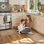 KIMODE Anti Fatigue Kitchen Mat, Boho Distressed Kitchen Rugs Sets of 2, Non Slip Kitchen Mat for Floor, Cushioned Comfort Standing Mat for Sink, Laundry, Office, Desk 17"x47"+17"x29"