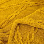 YUSOKI Queen Size Blanket Single Layer,Weight(4.4lb),370GMS-3D Stylish Design for Gift Home Decor (Mustard Yellow,90"x90")