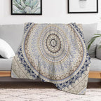 Mandala Throw Blanket Retro Eastern Backdrop Swirled Cosmic Lotus Yoga Boho Artwork Blanket for Sofa Bed Couch Chair Or Dorm 60"x80"