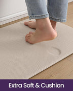 DEXI Kitchen Floor Mats Cushioned Anti Fatigue, 23x94, Large Long Standing Runner Rug Waterproof, Comfort Memory Foam Padded for Front Sink Laundry, Beige