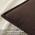 MIULEE Decorative Linen Euro Sham Pillow Covers 28x28 Inch Dark Brown Boho Farmhouse Neutral Winter Couch Throw Pillows for Bed Pack of 2 Accent Modern Pillowcase Sofa Livingroom Home Decor