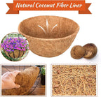 Riare 2 Pack 14 Inch Round Coco Liners Replacement, 100% Natural Coconut Coir Liners for Hanging Baskets, Garden Flower Vegetables Planter Pot, Window Box, Fence, Decks
