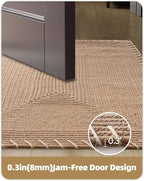 Color&GeometryHHandwoven Jute Entry Rug - Natural Textured Front Door Mat 36"x60", Non-Slip Durable & Eco-Friendly Doormat for High-Traffic Entrance, Rustic Farmhouse Welcome Mat, Jute Sand