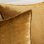 MIULEE Dark Gold Velvet Throw Pillow Covers 22x22 Soft Decorative Solid Square Cushion Cases Pack of 2 Modern Luxury Home Decor for Couch, Sofa, Bedroom