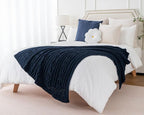 Battilo Navy BlueThrow Blanket for Couch, 51"x67", Chenille Knit Throw Blanket, Super Soft Warm Blanket, Decorative Christmas Textured Throw Blanket for Bed,Living Room