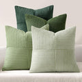 MIULEE Spring Green Decorative Throw Pillow Covers 24x24 Inch Set of 4 Boho Farmhouse Cushion Covers Mordern Nordic Pillow Cases Soft Corduroy Gradient Home Decor for Couch Sofa Living Room Bed