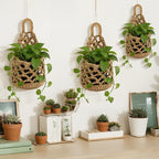 6 Pk Wall Planters for Indoor Macrame Plant Hanger Boho Wall Mounted Flower Baskets Hanging Planter, Plants and Pots are Not Included(Linen Color,4 x 8 Inch)