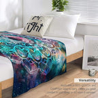 Colorful Mandala Throw Blanket Bohemian Boho Galaxy Blanket for Sofa Bed Couch Chair Or Dorm 60"x80"